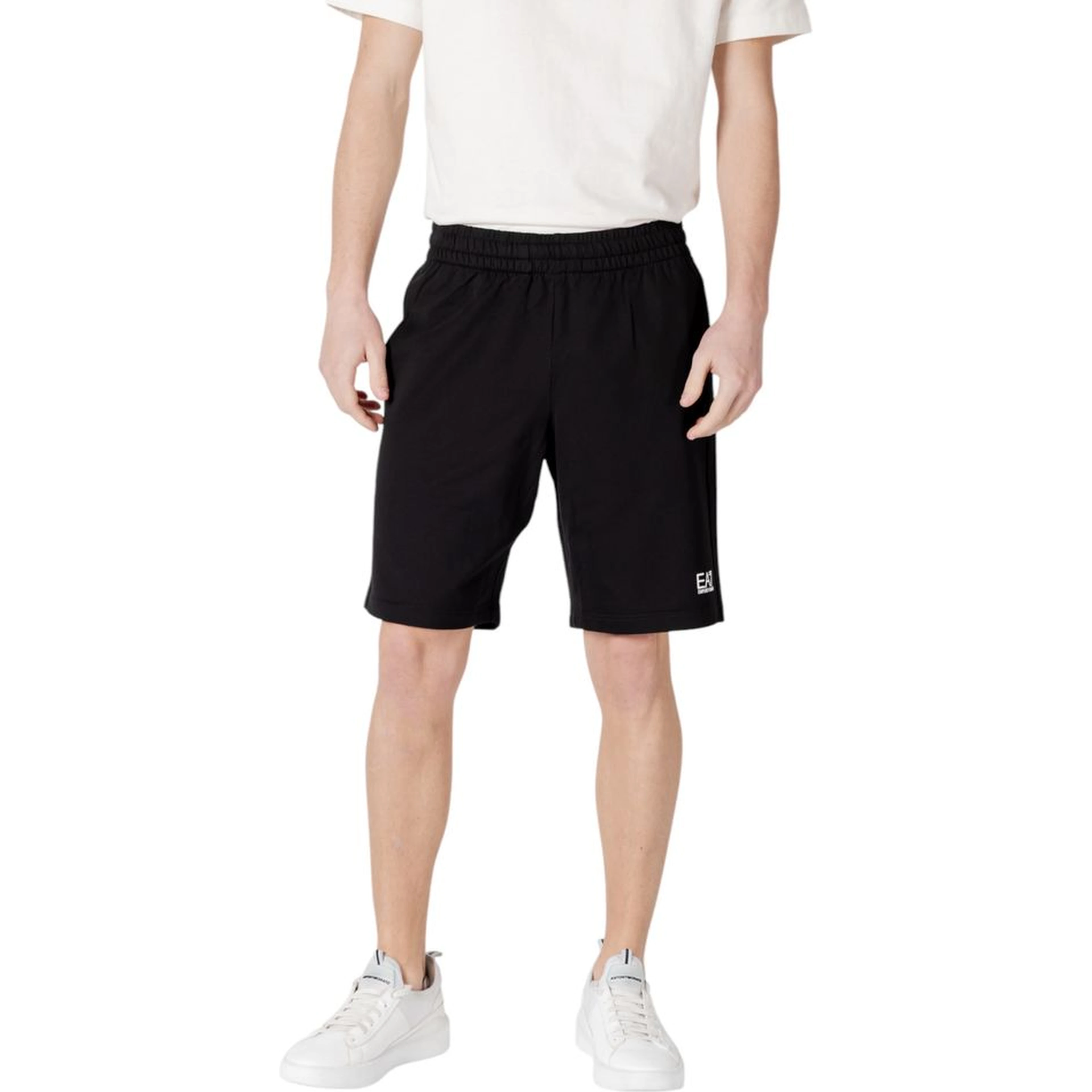 Black Cotton Bermuda Shorts