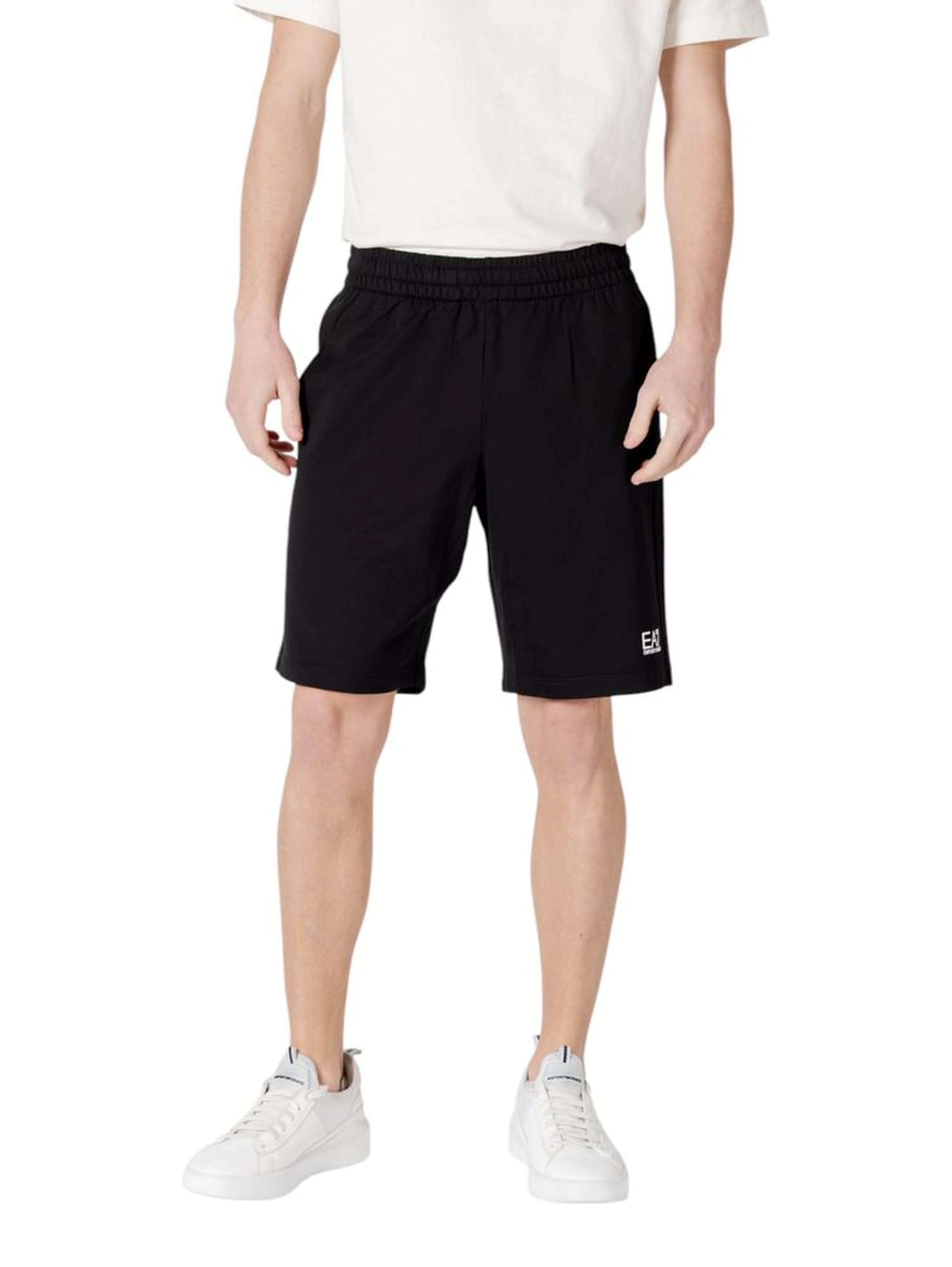 Black Cotton Bermuda Shorts