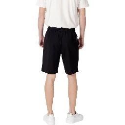 Black Cotton Bermuda Shorts