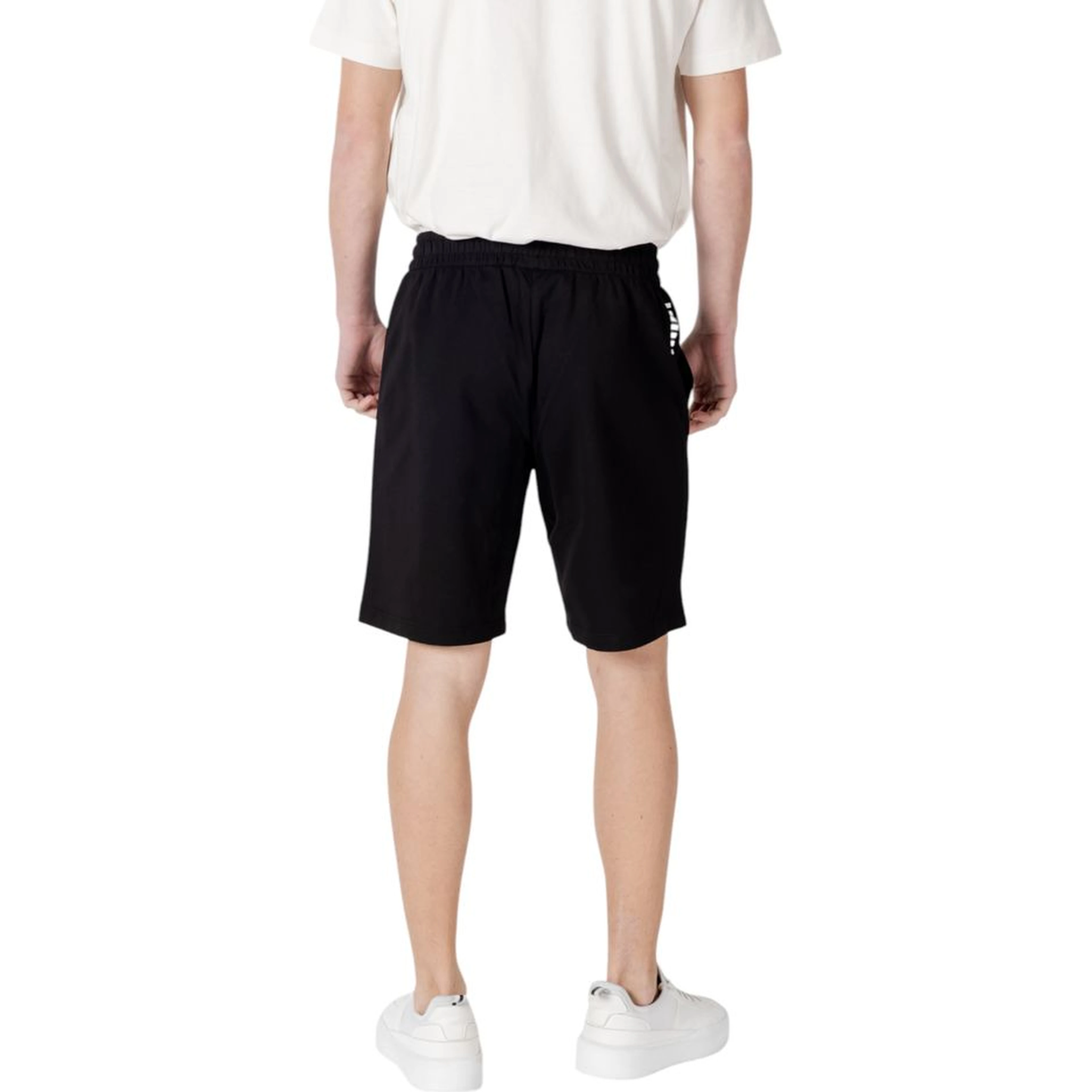 Black Cotton Bermuda Shorts