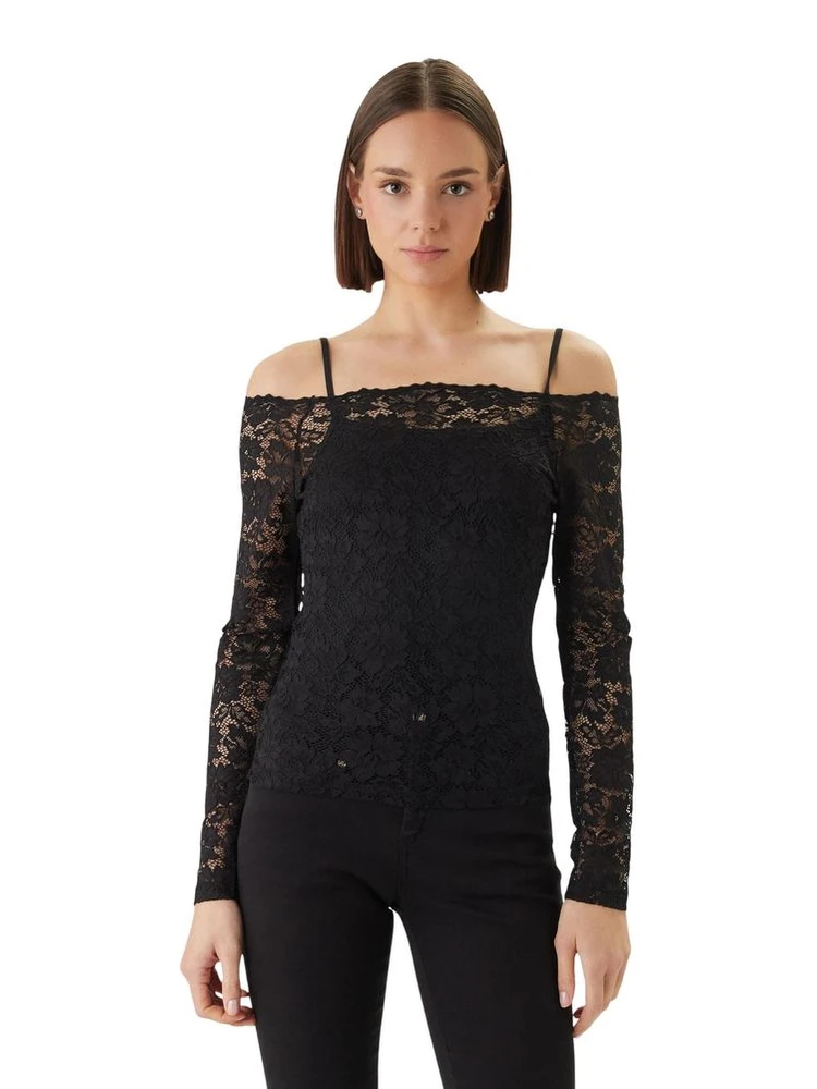Black Polyamide Long Sleeve T-Shirt