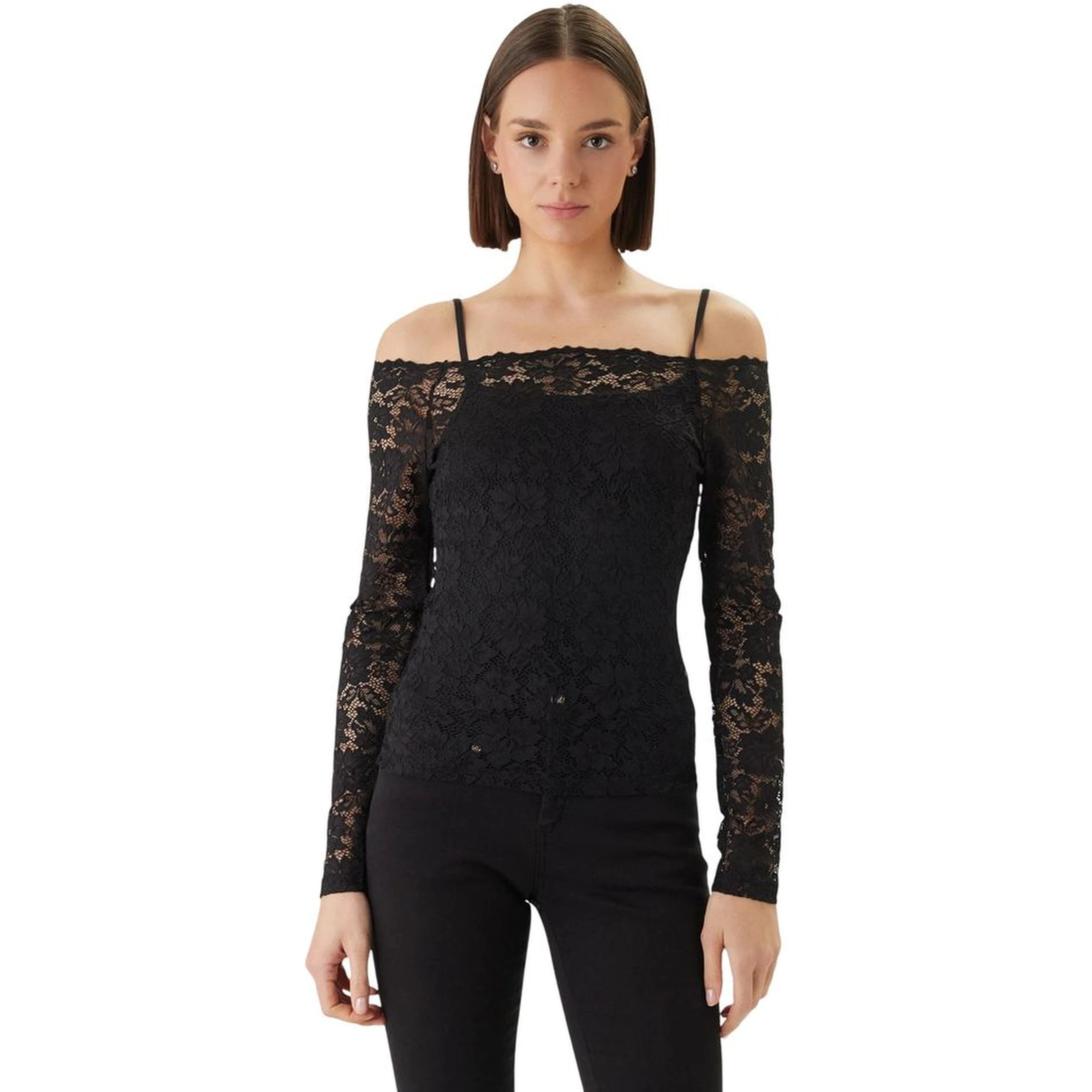 Black Polyamide Long Sleeve T-Shirt