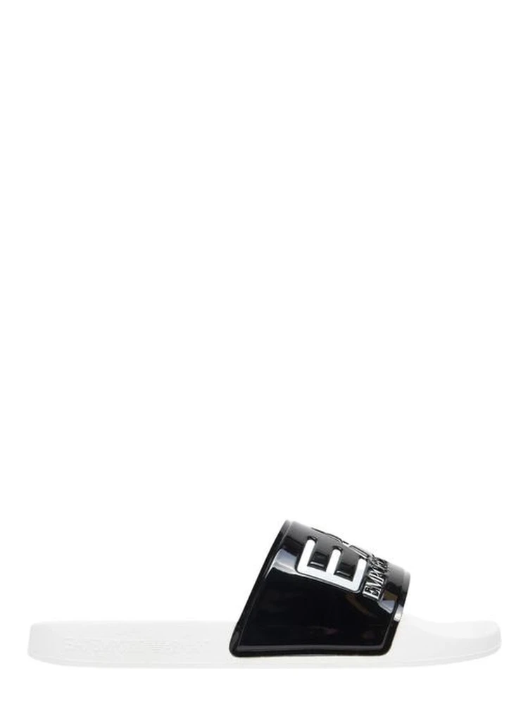 Black And White Pvc Slippers