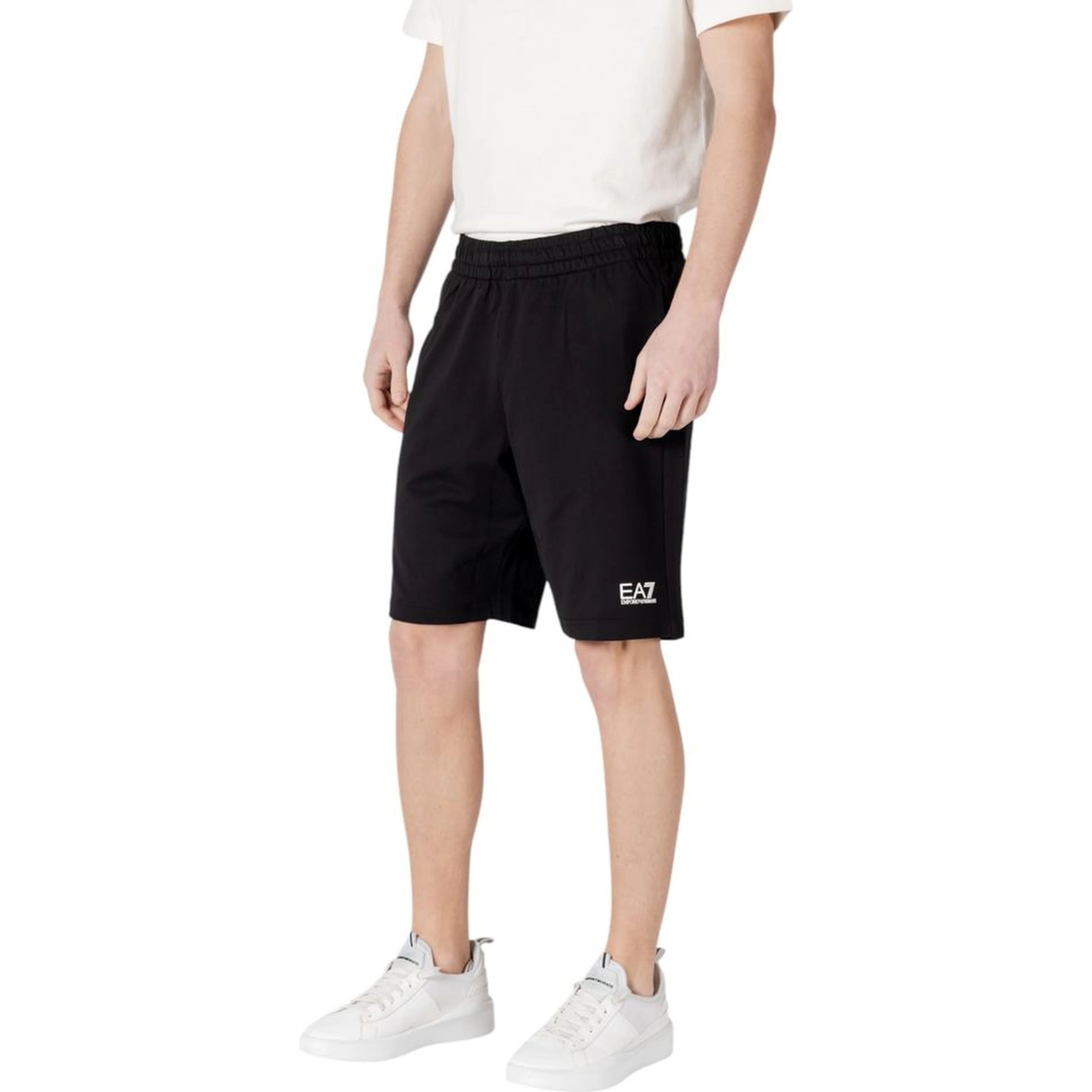 Black Cotton Bermuda Shorts