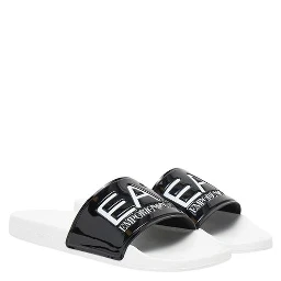 Black And White Pvc Slippers