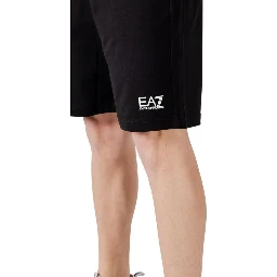 Black Cotton Bermuda Shorts