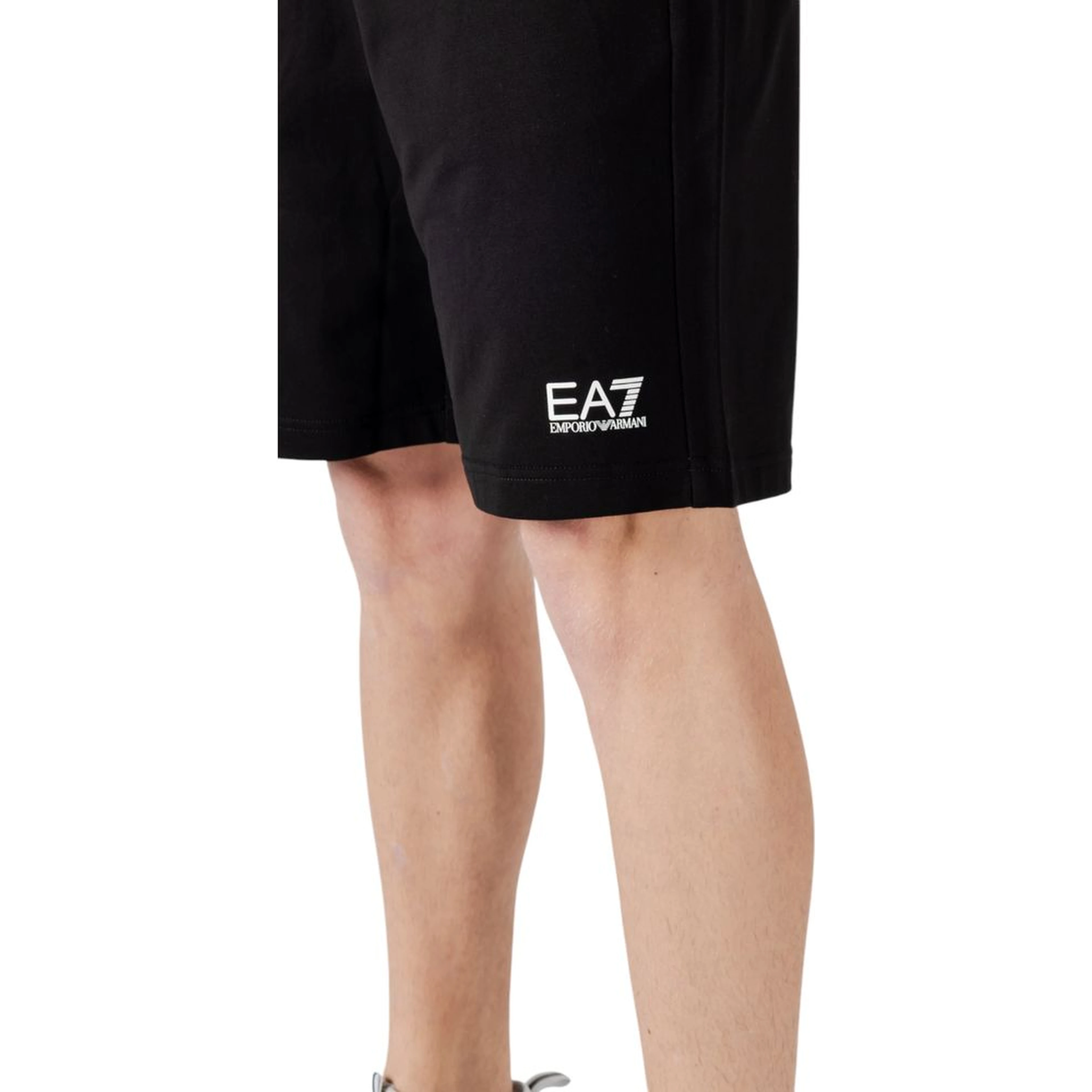 Black Cotton Bermuda Shorts