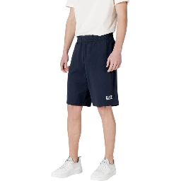 Blue Cotton Bermuda Shorts