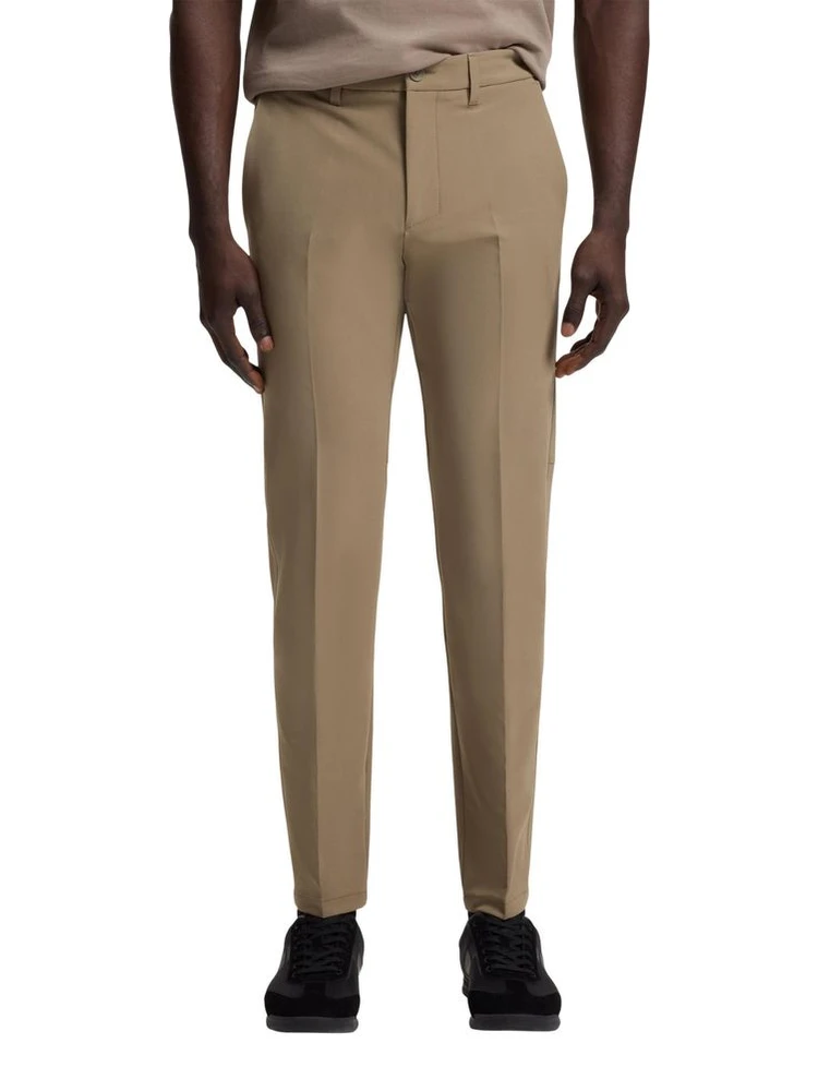 Beige Polyester Skinny Pants