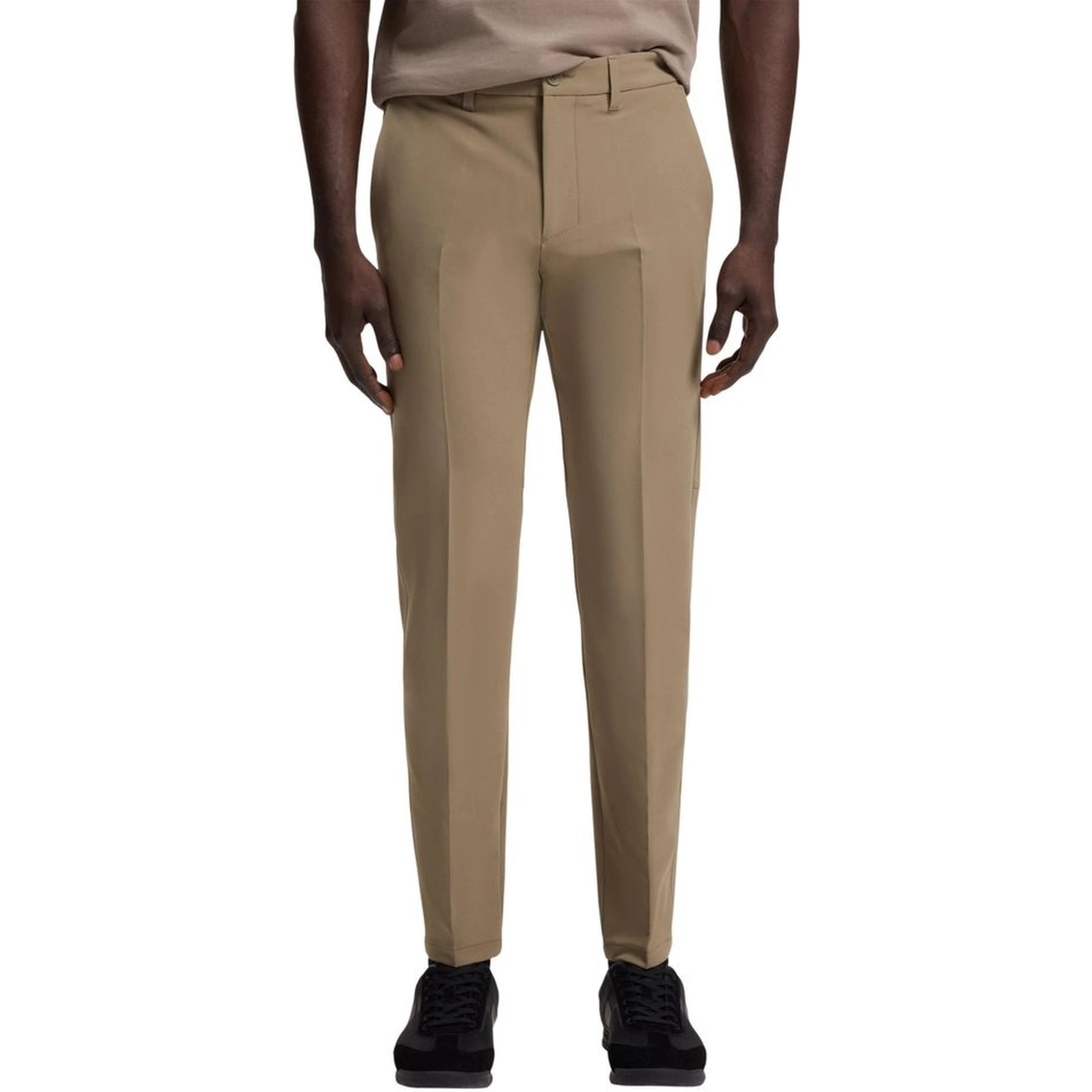Beige Polyester Skinny Pants