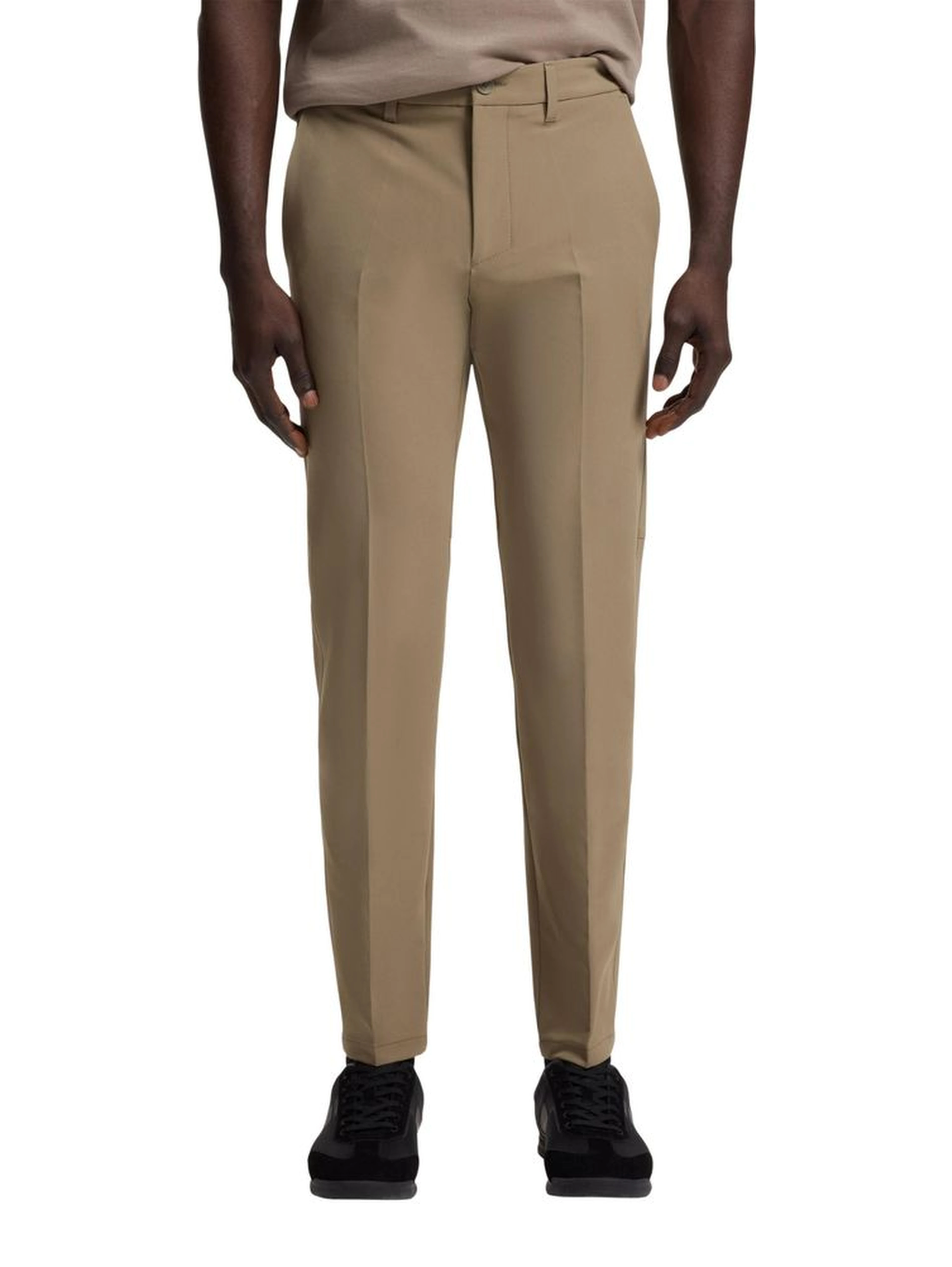 Beige Polyester Skinny Pants
