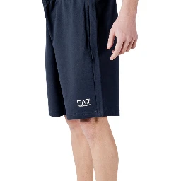 Blue Cotton Bermuda Shorts