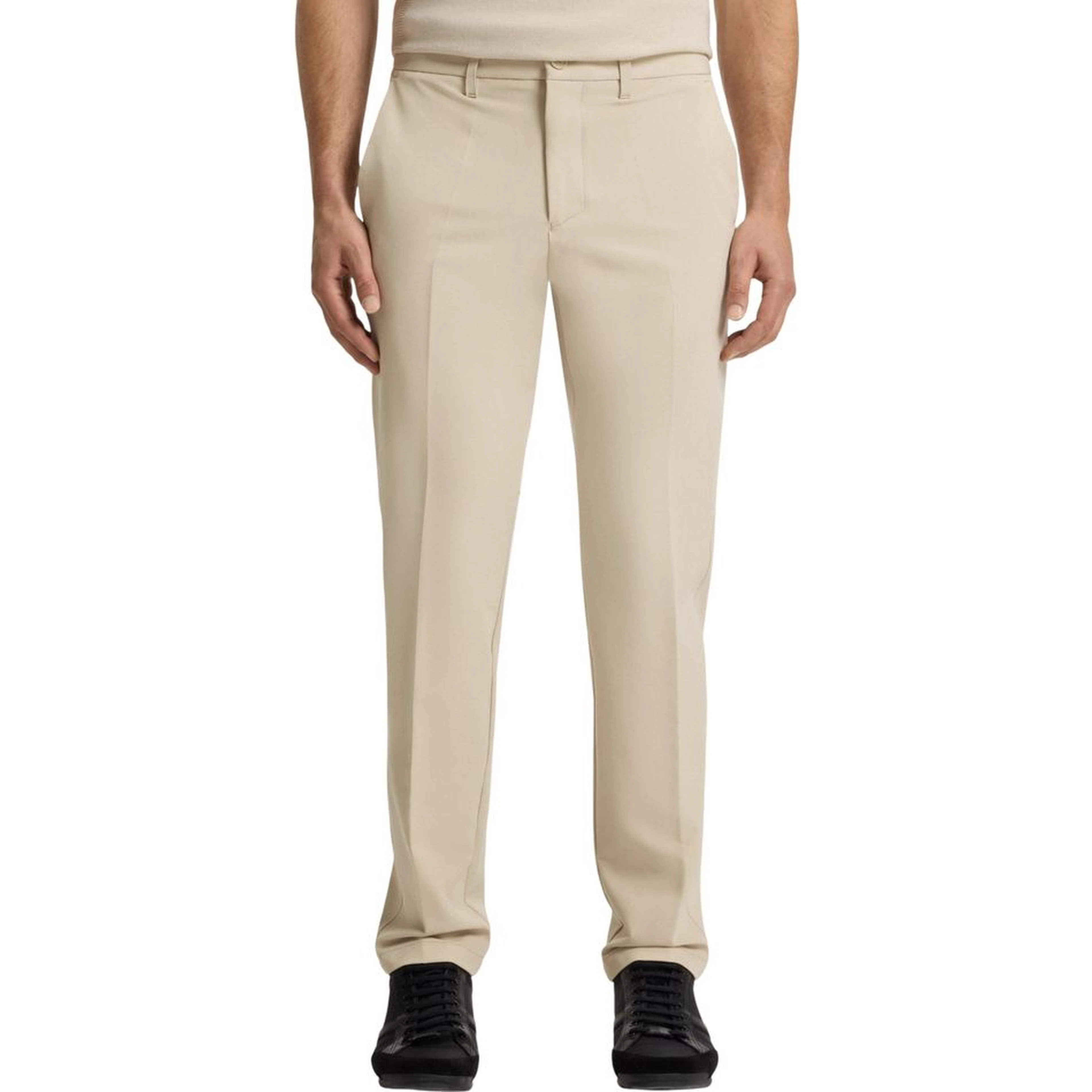 Beige Polyester Skinny Pants