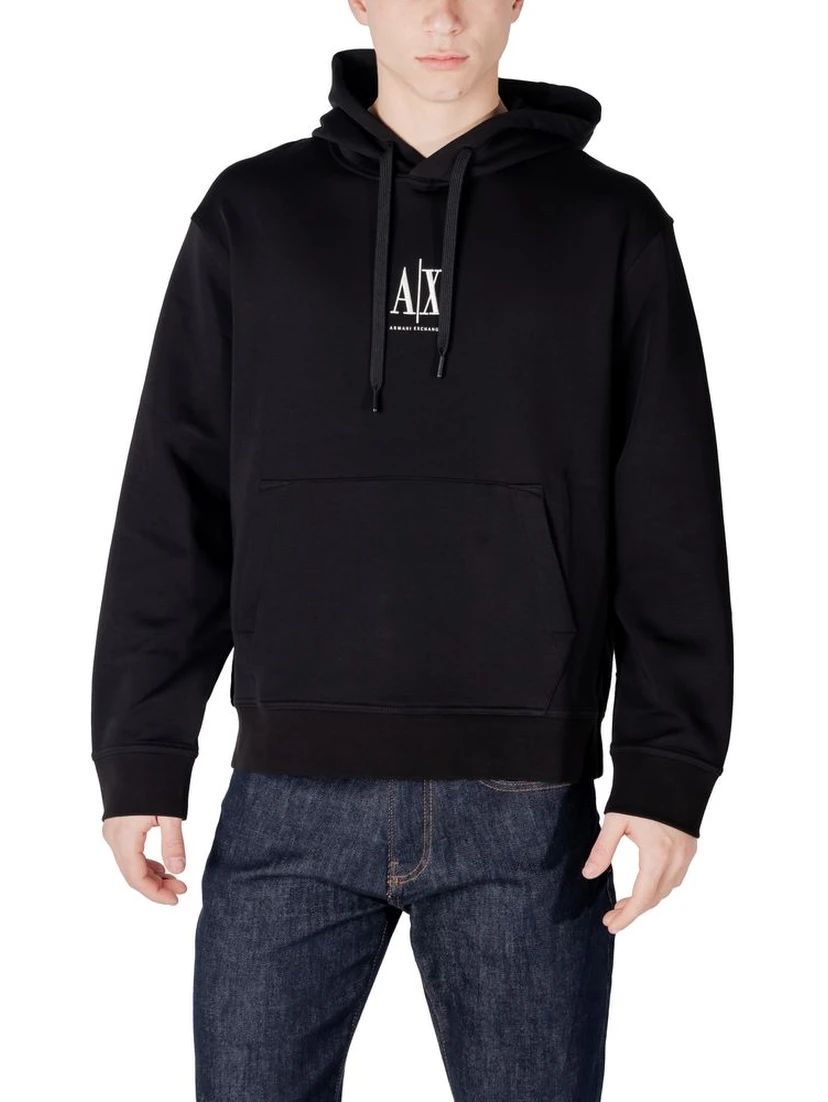 Black Cotton Hoodie