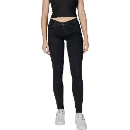 Black Cotton Skinny Jeans