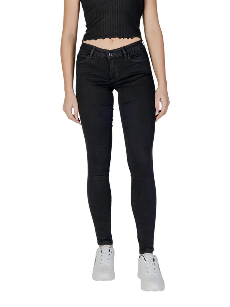 Black Cotton Skinny Jeans