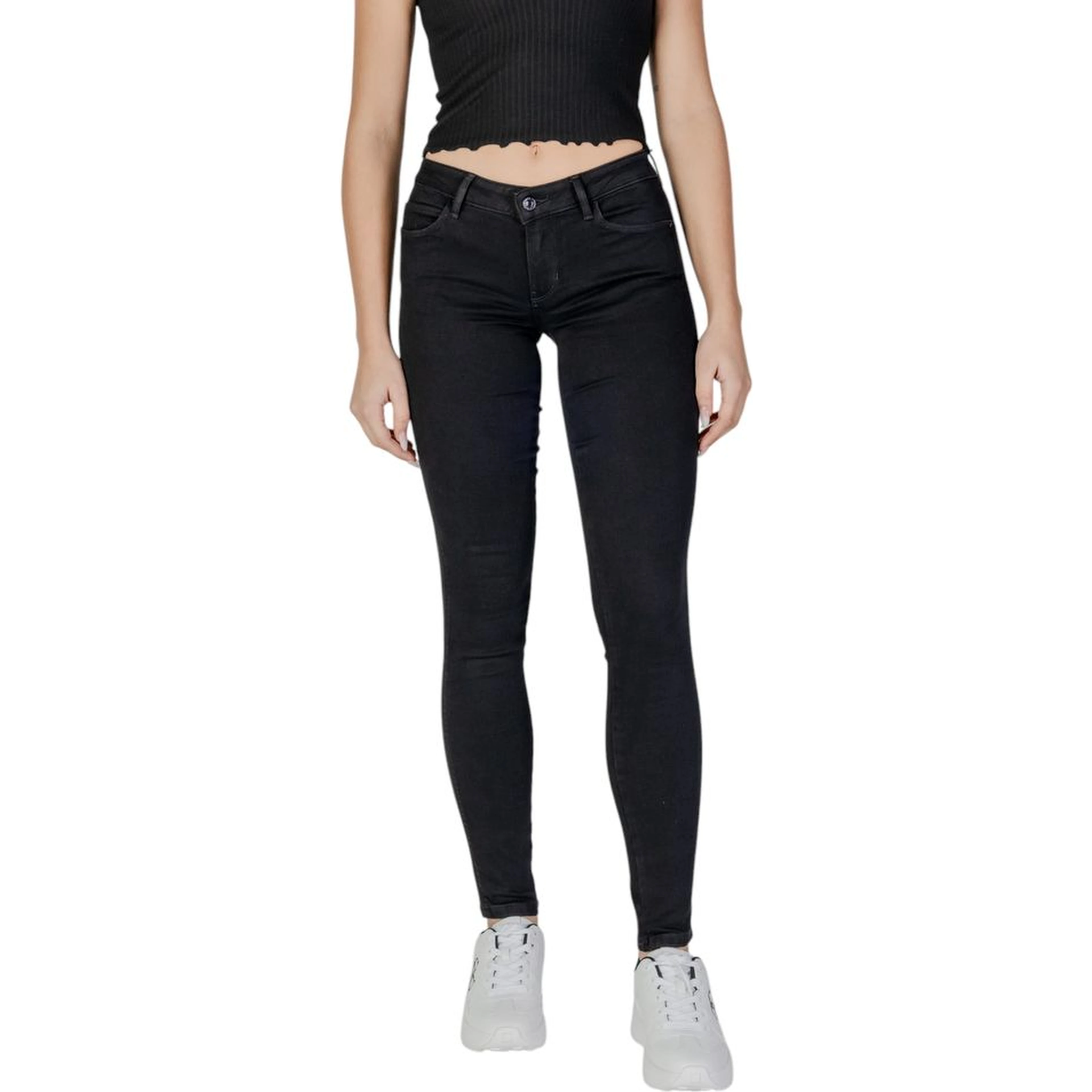 Black Cotton Skinny Jeans