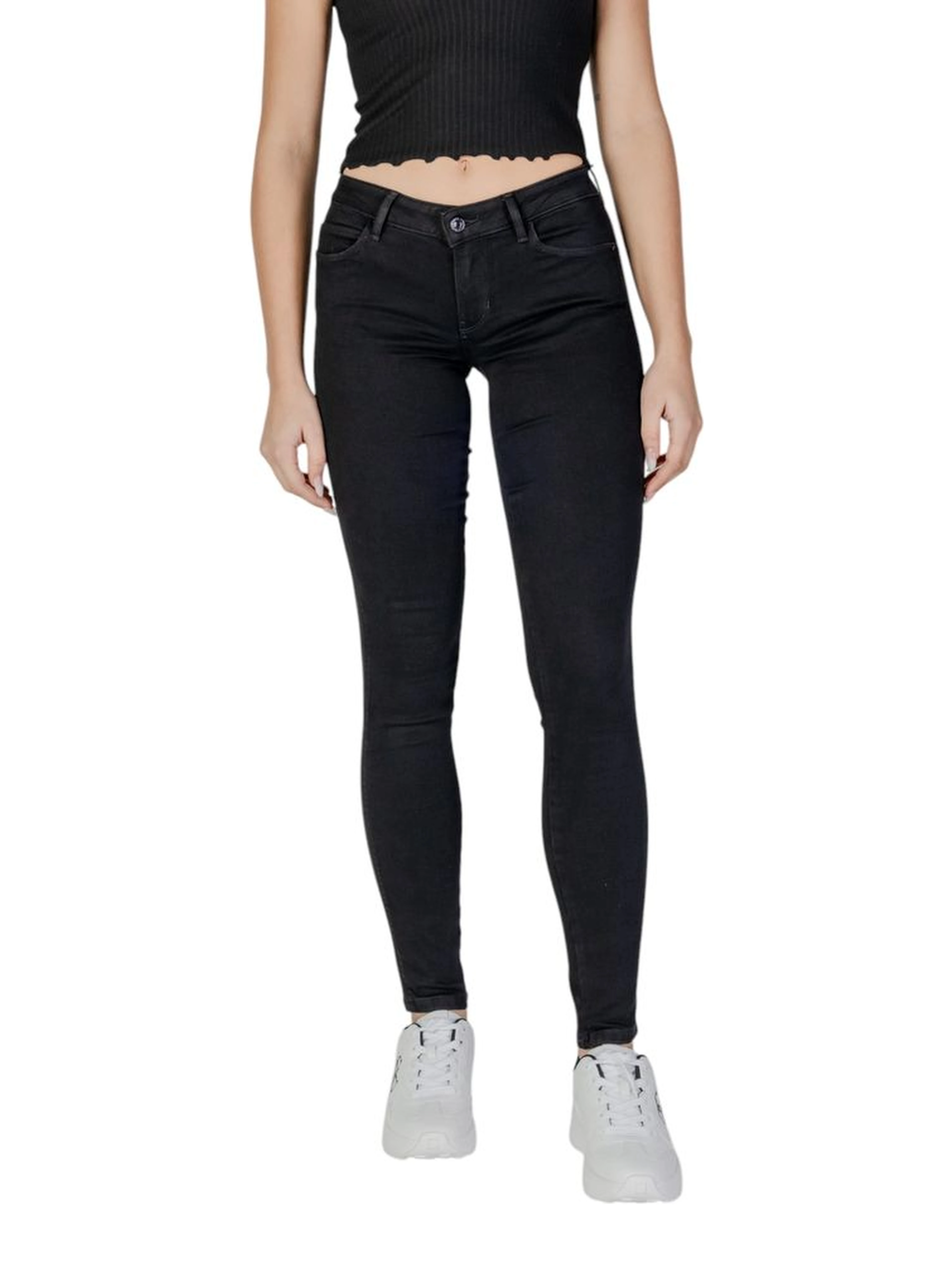 Black Cotton Skinny Jeans