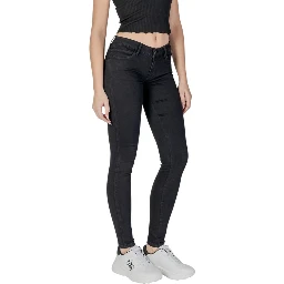 Black Cotton Skinny Jeans