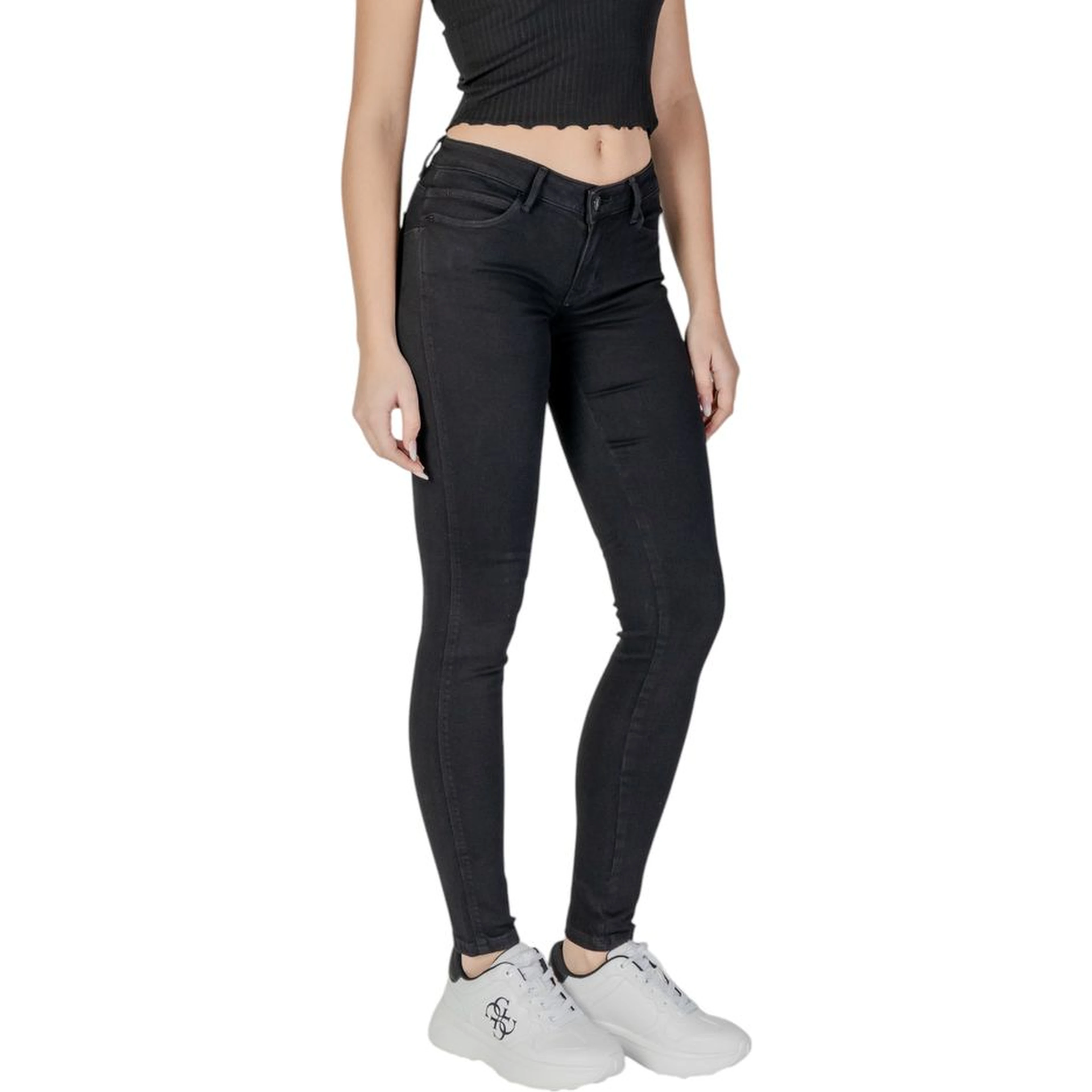 Black Cotton Skinny Jeans
