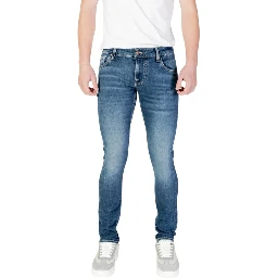 Blue Cotton Skinny Jeans