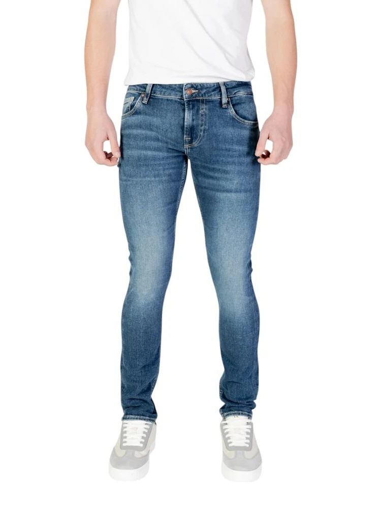 Blue Cotton Skinny Jeans