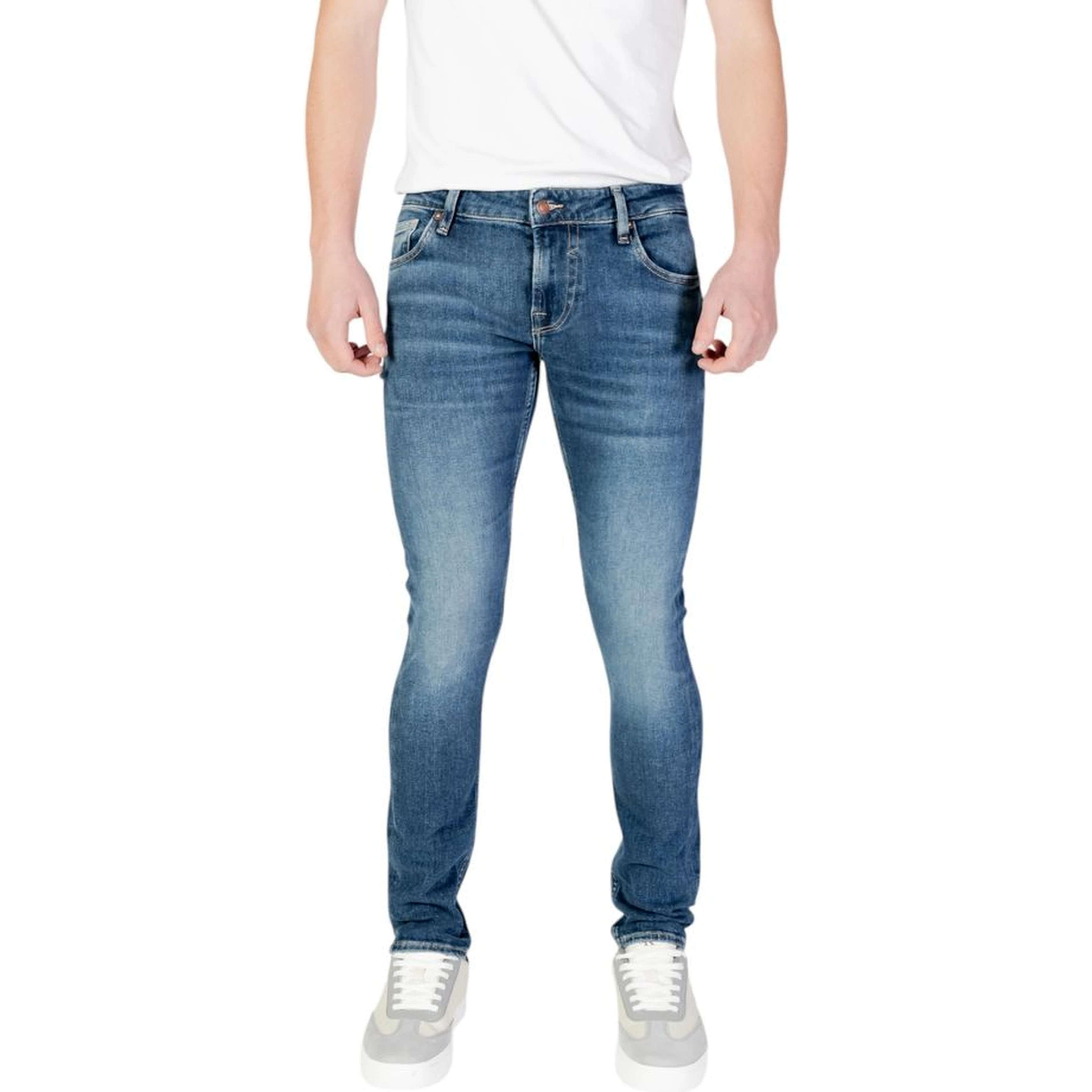 Blue Cotton Skinny Jeans
