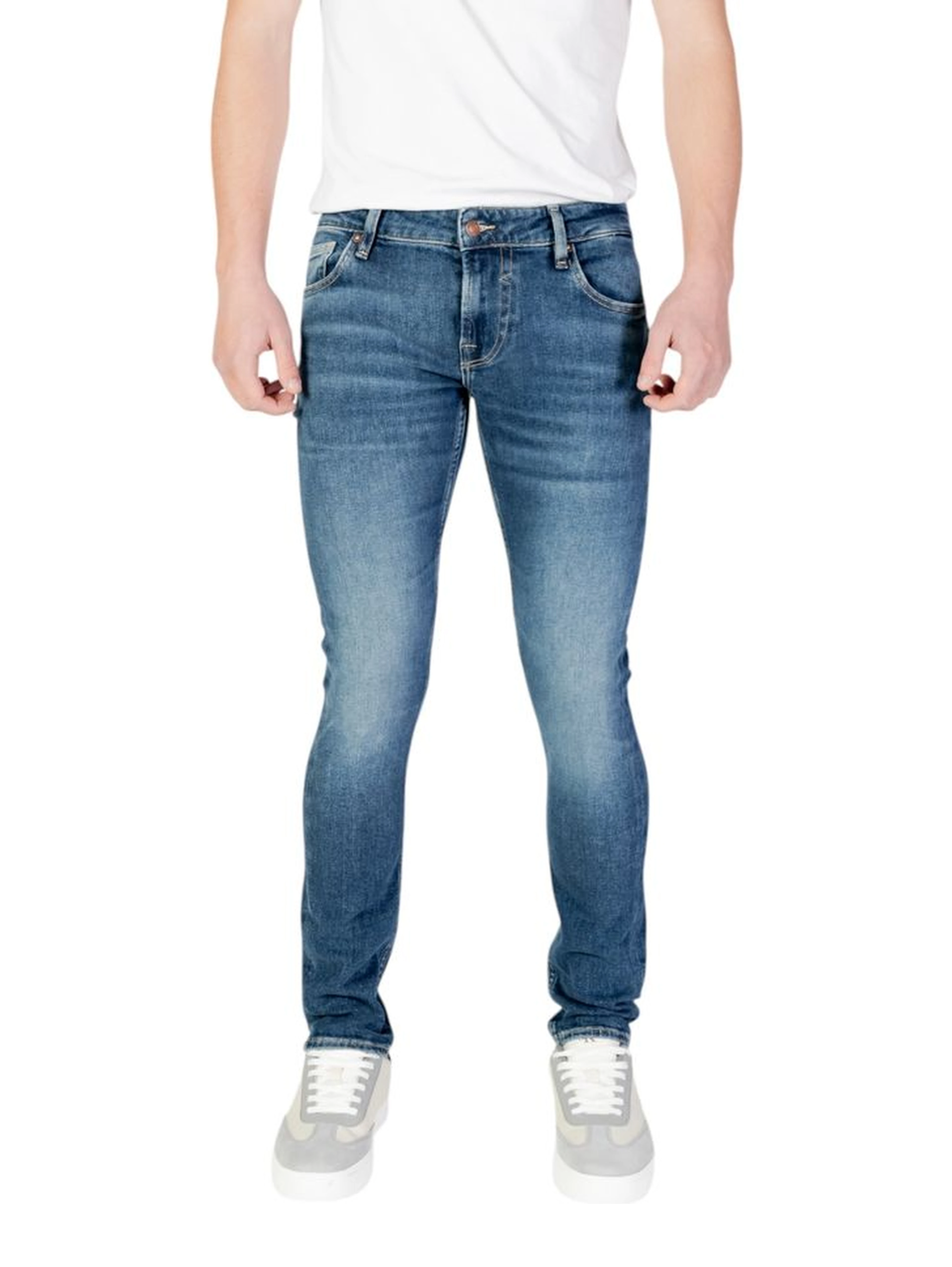 Blue Cotton Skinny Jeans