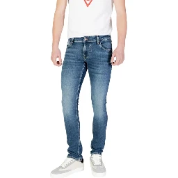Blue Cotton Skinny Jeans