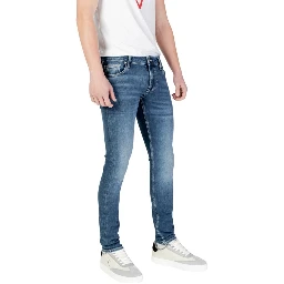 Blue Cotton Skinny Jeans