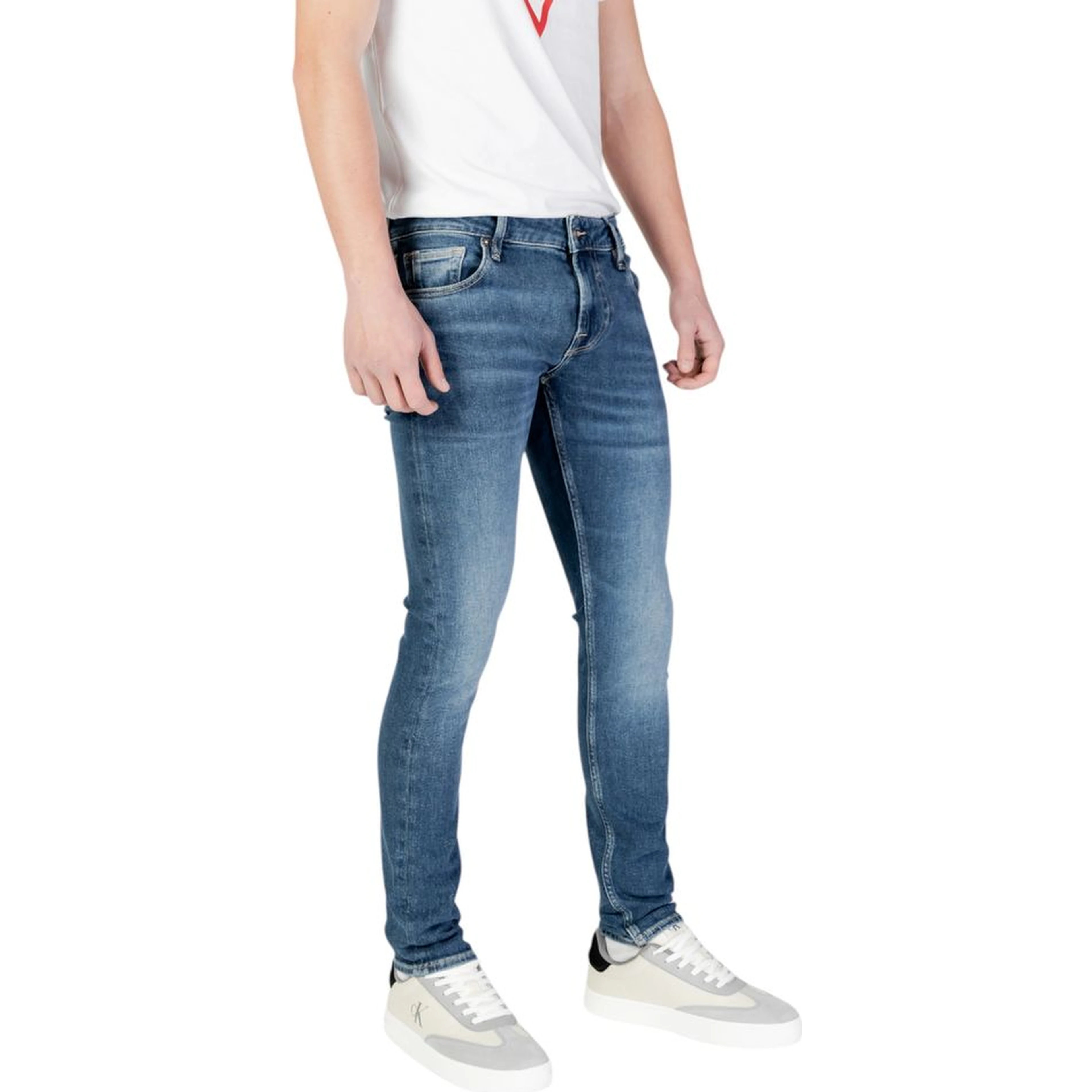 Blue Cotton Skinny Jeans