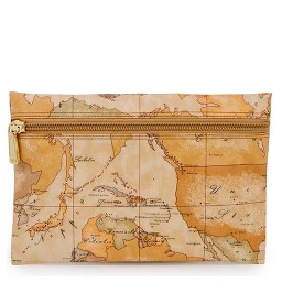 Beige Polyester Clutch Bag