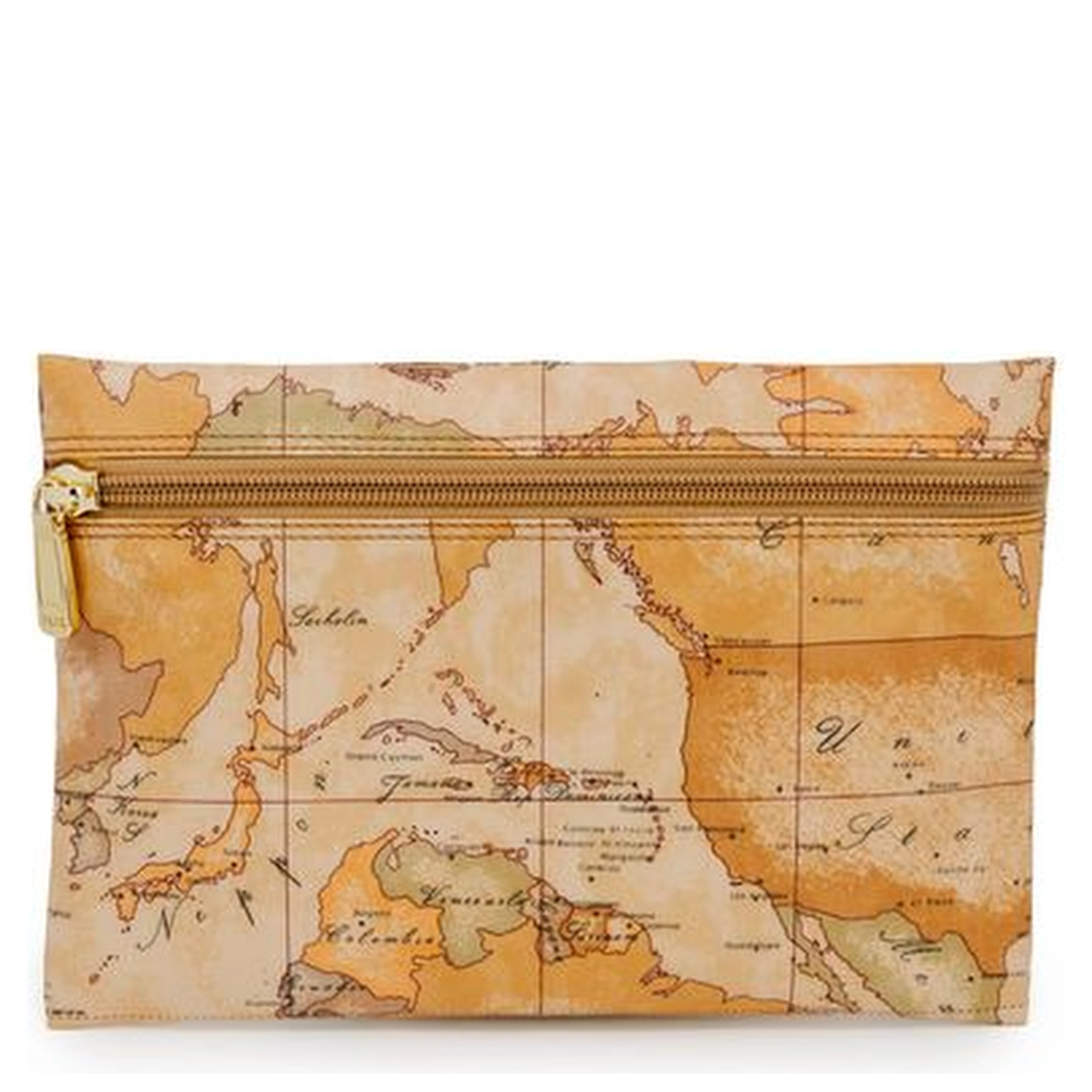 Beige Polyester Clutch Bag