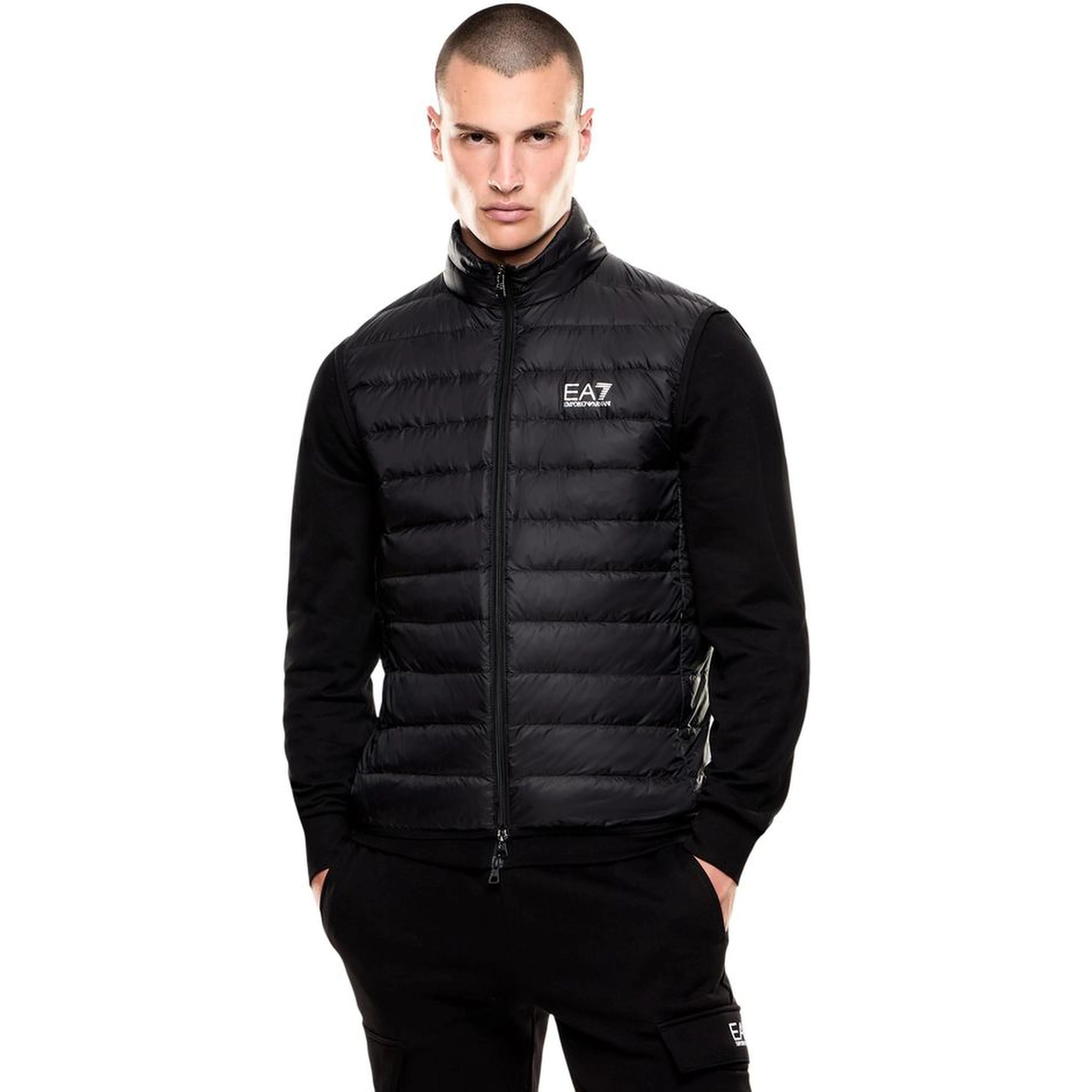 Black Polyamide Sleeveless Jacket