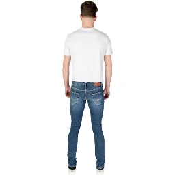 Blue Cotton Skinny Jeans