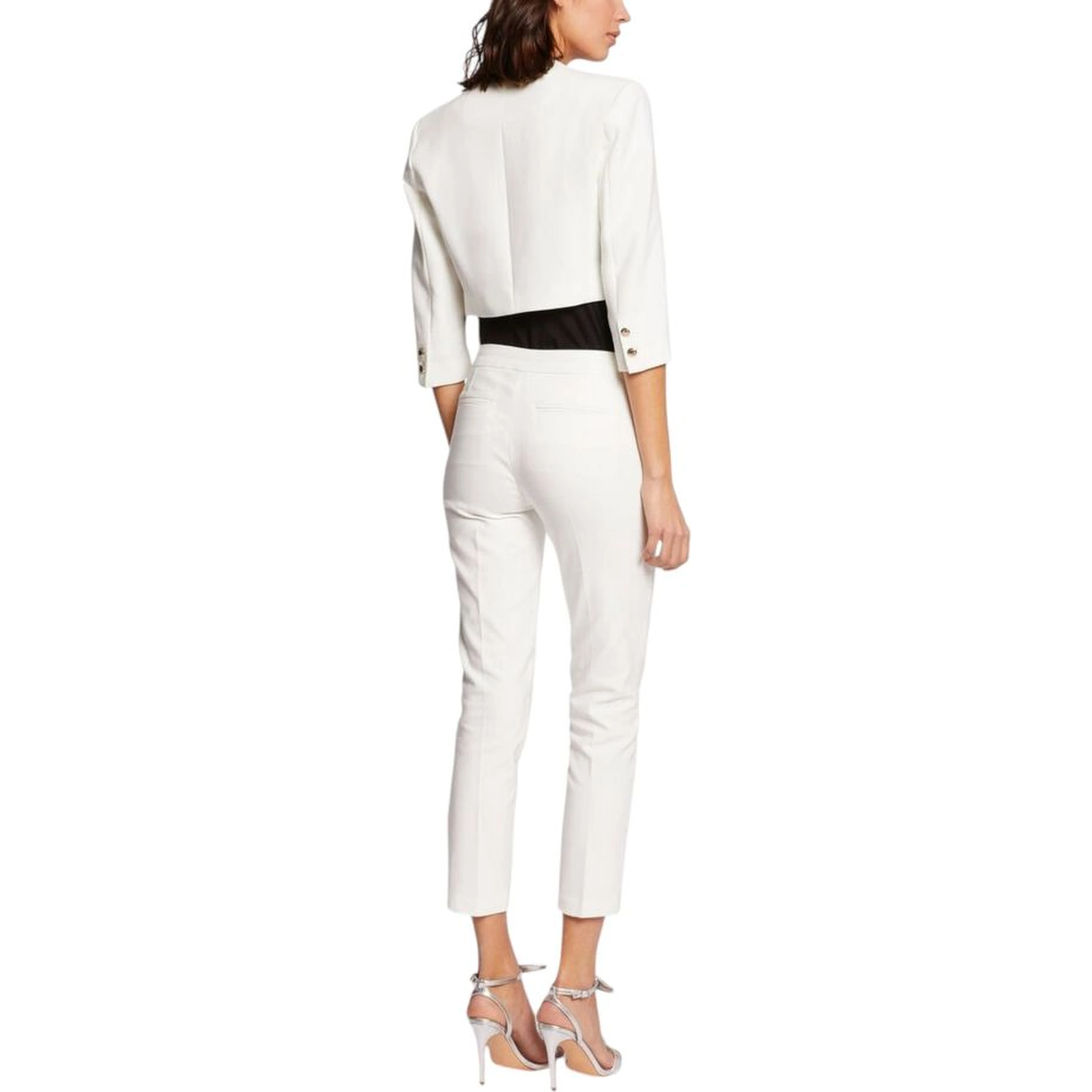 White Polyester Sleeveless Jacket