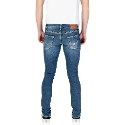 Blue Cotton Skinny Jeans