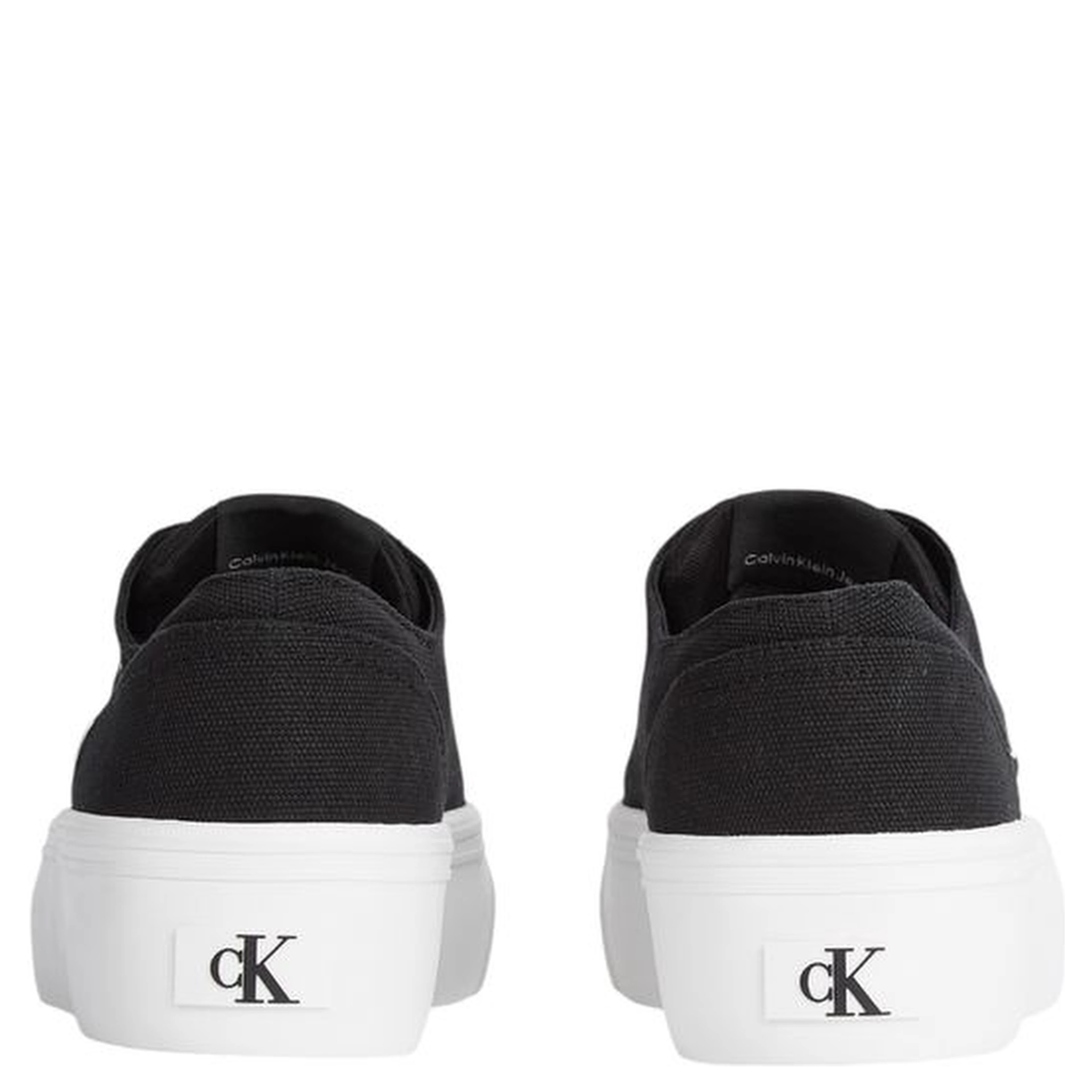 Black And White Recycled Cotton Platform Sneakers