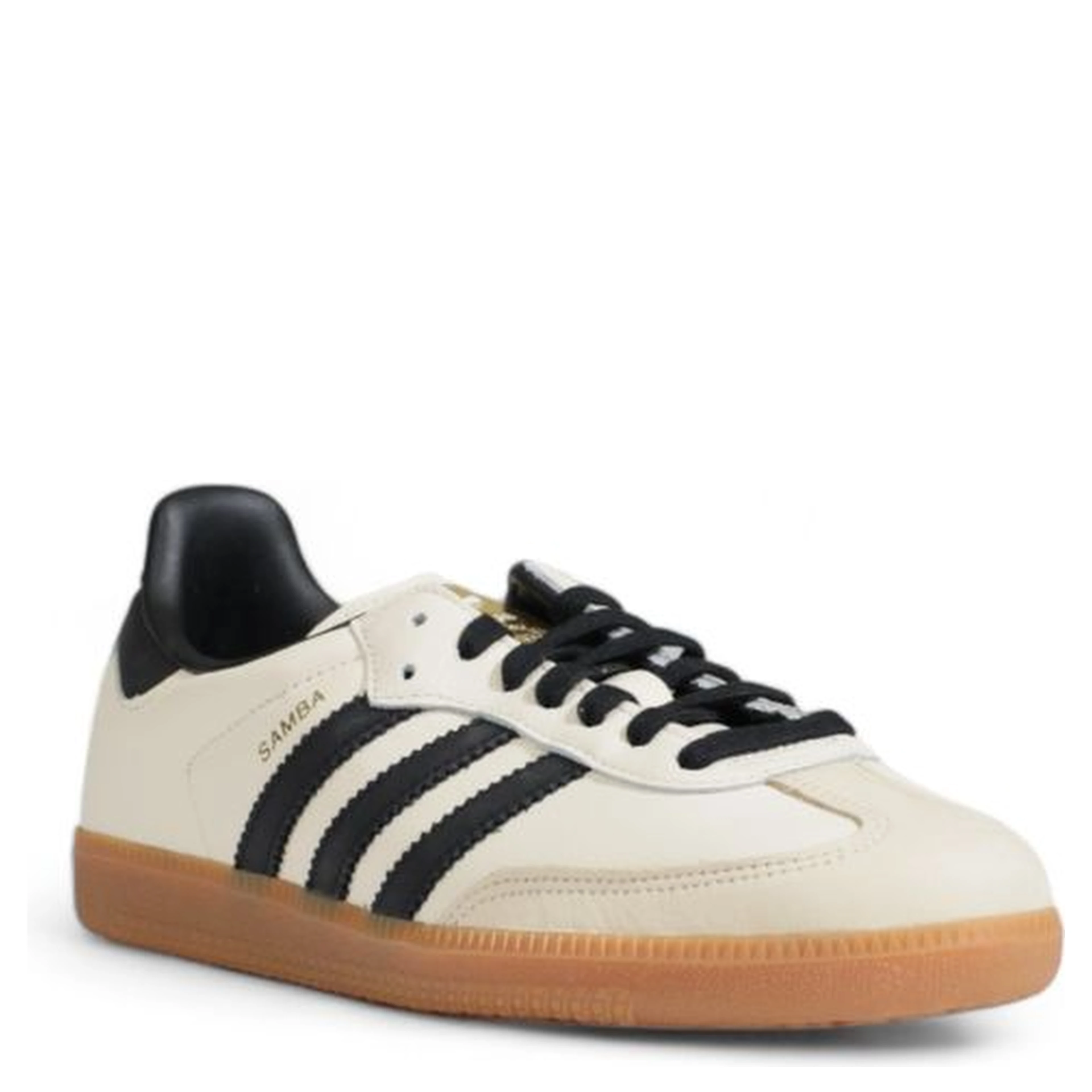 Beige Leather Athletic Sneakers