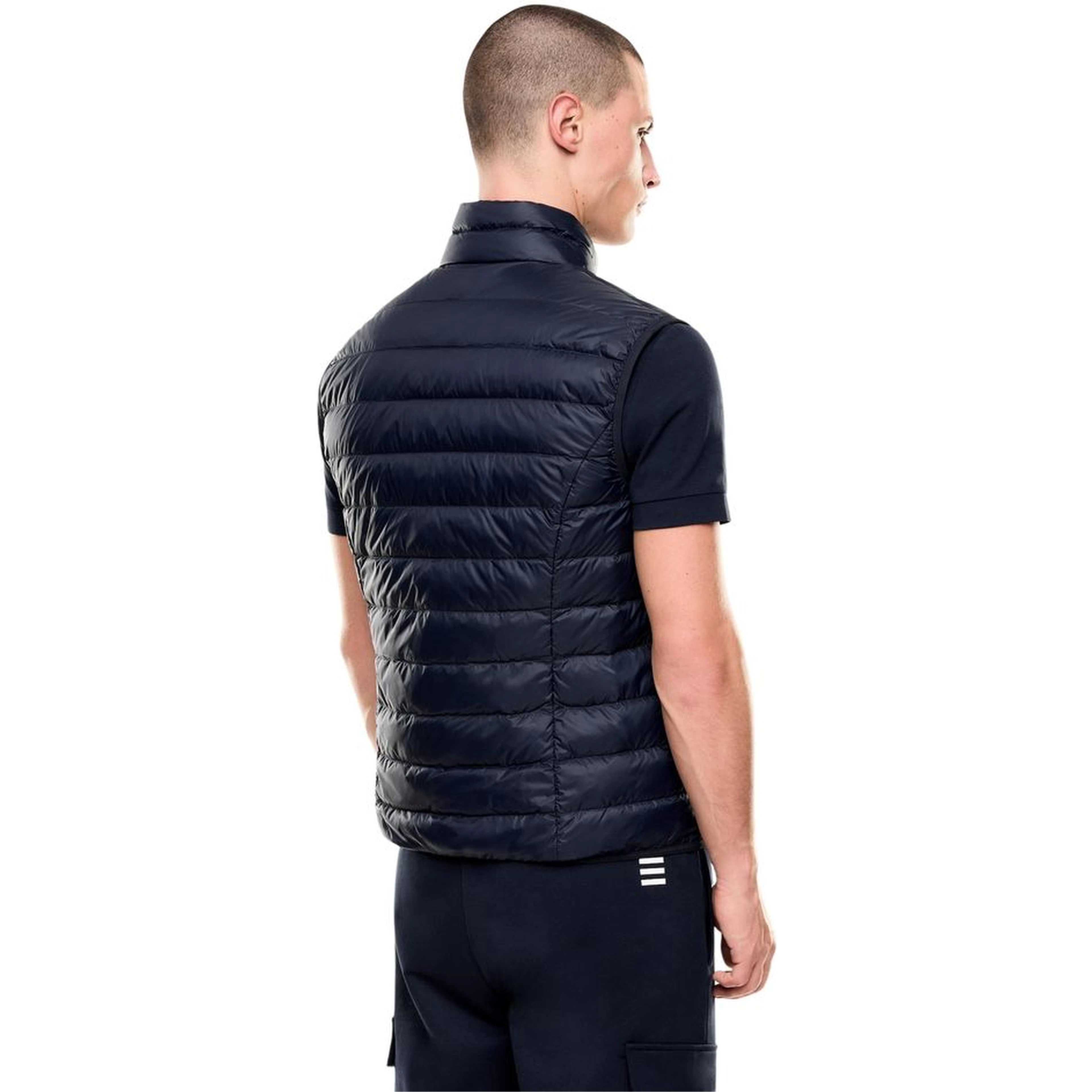 Blue Polyamide Sleeveless Jacket
