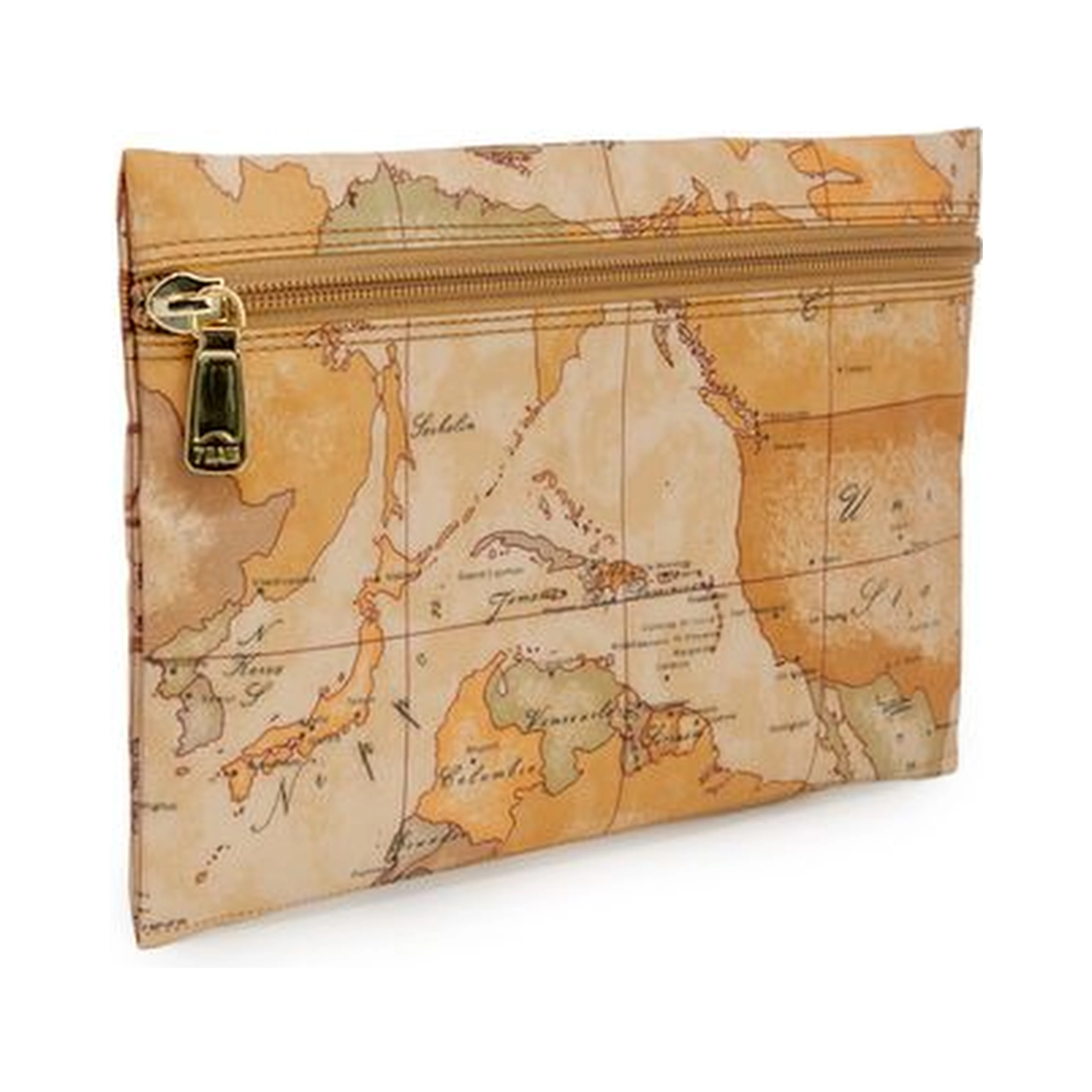 Beige Polyester Clutch Bag