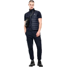 Blue Polyamide Sleeveless Jacket