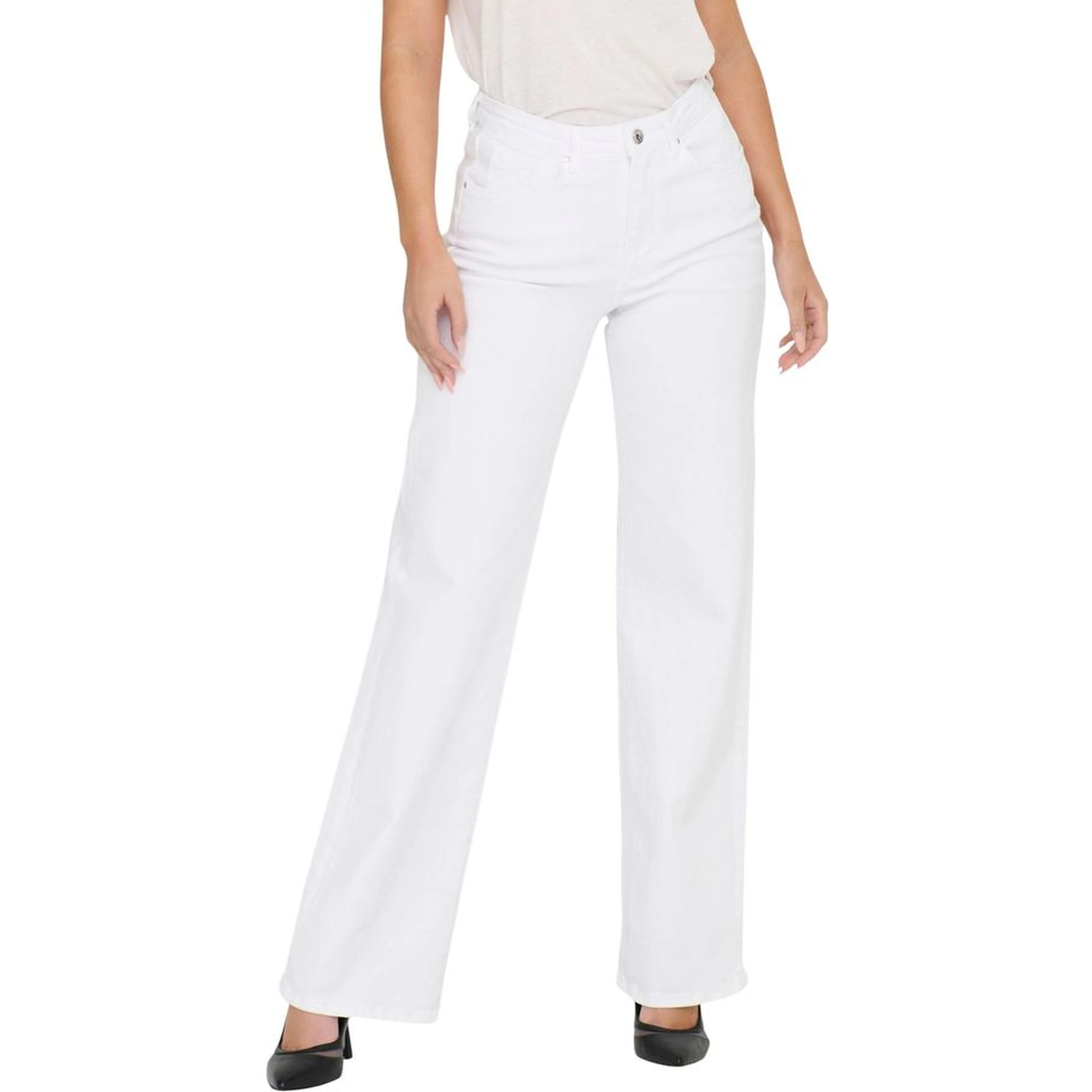 White Cotton Relaxed Fit Jeans