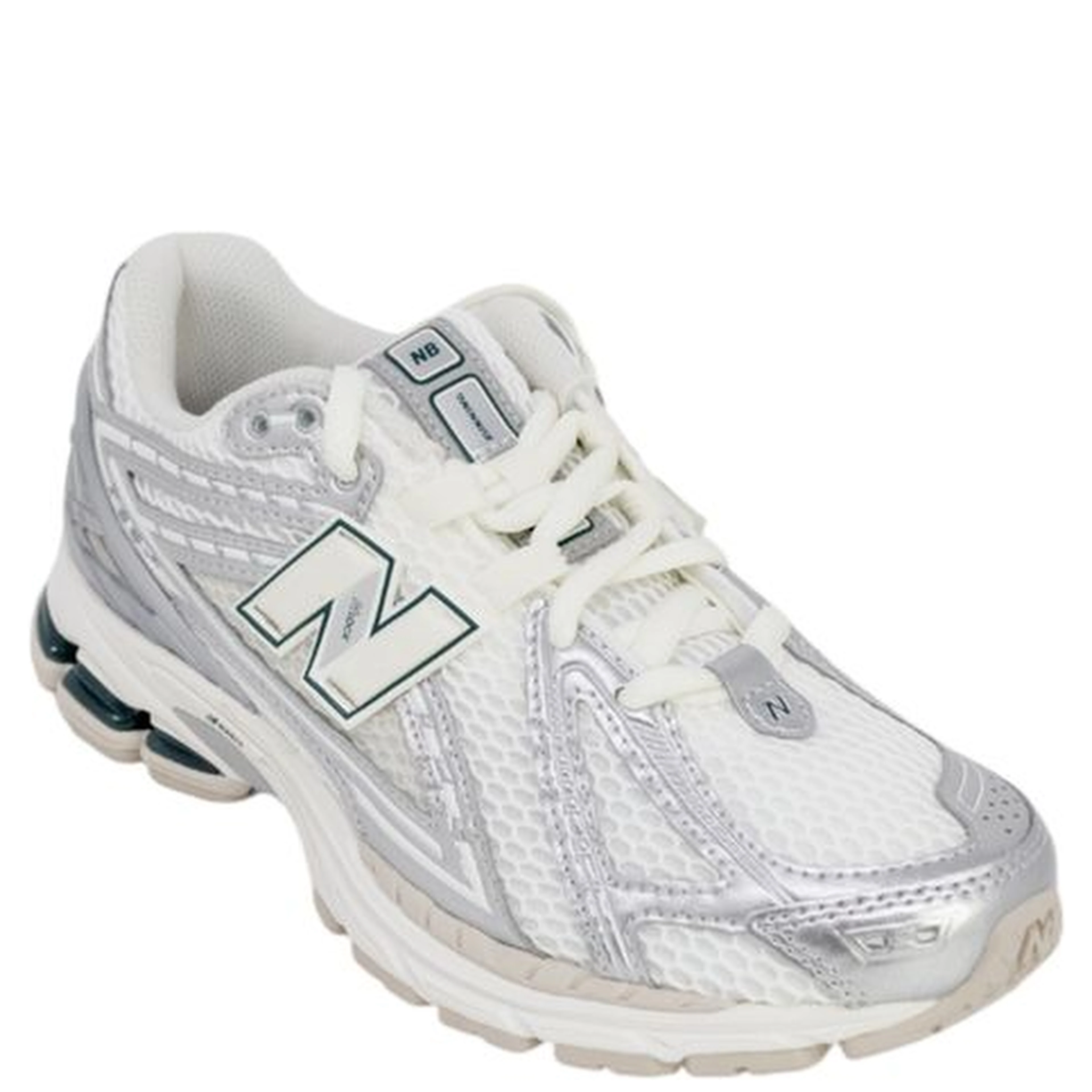 Silver Fabric Athletic Sneakers