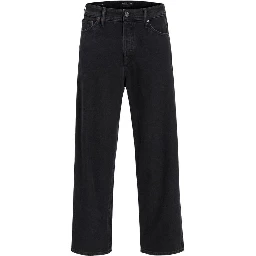 Black Cotton Relaxed Fit Jeans