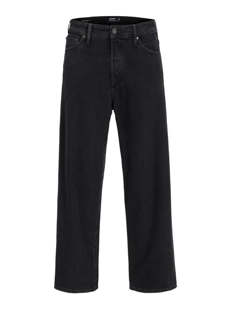 Black Cotton Relaxed Fit Jeans