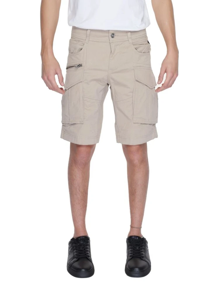 Beige Cotton Bermuda Shorts