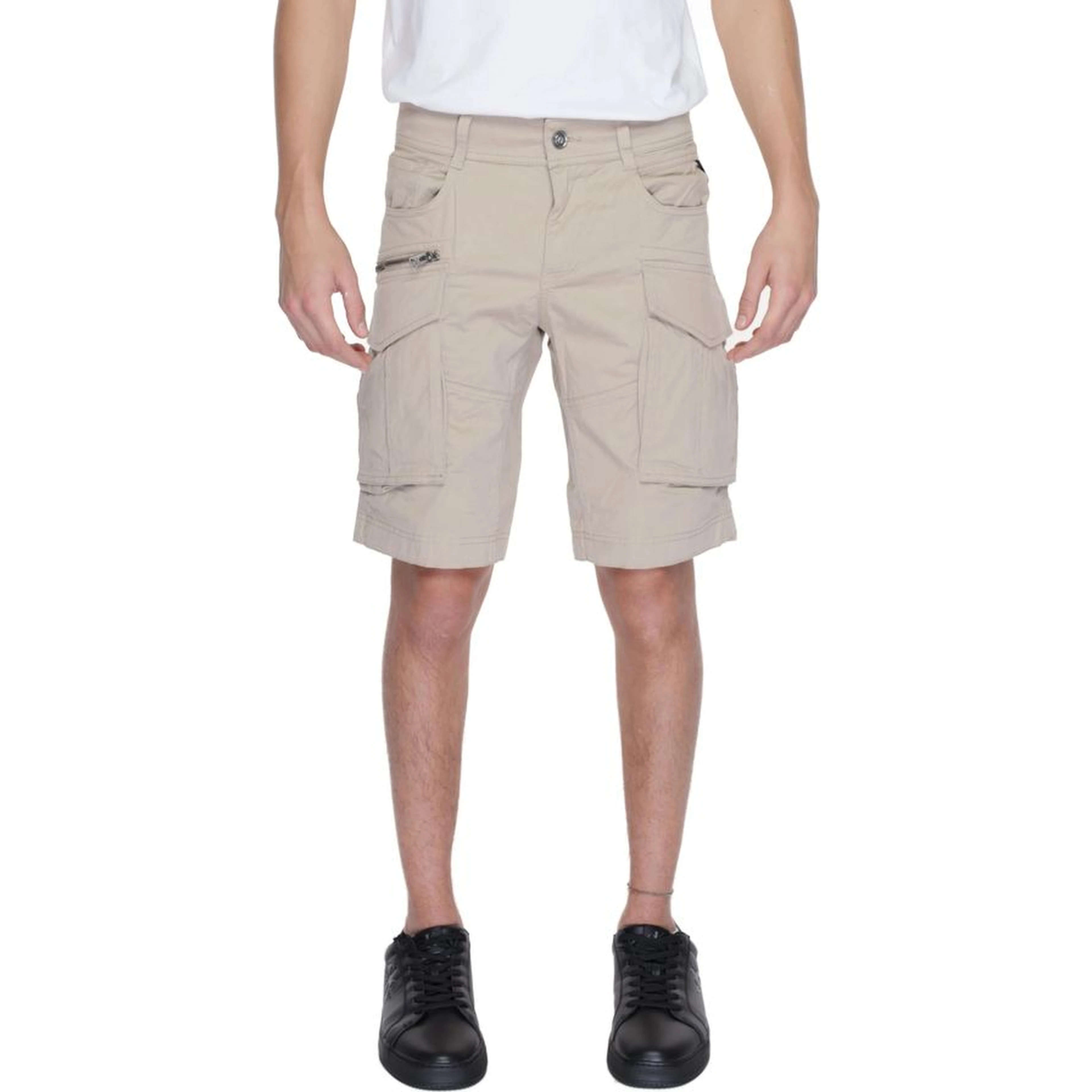 Beige Cotton Bermuda Shorts