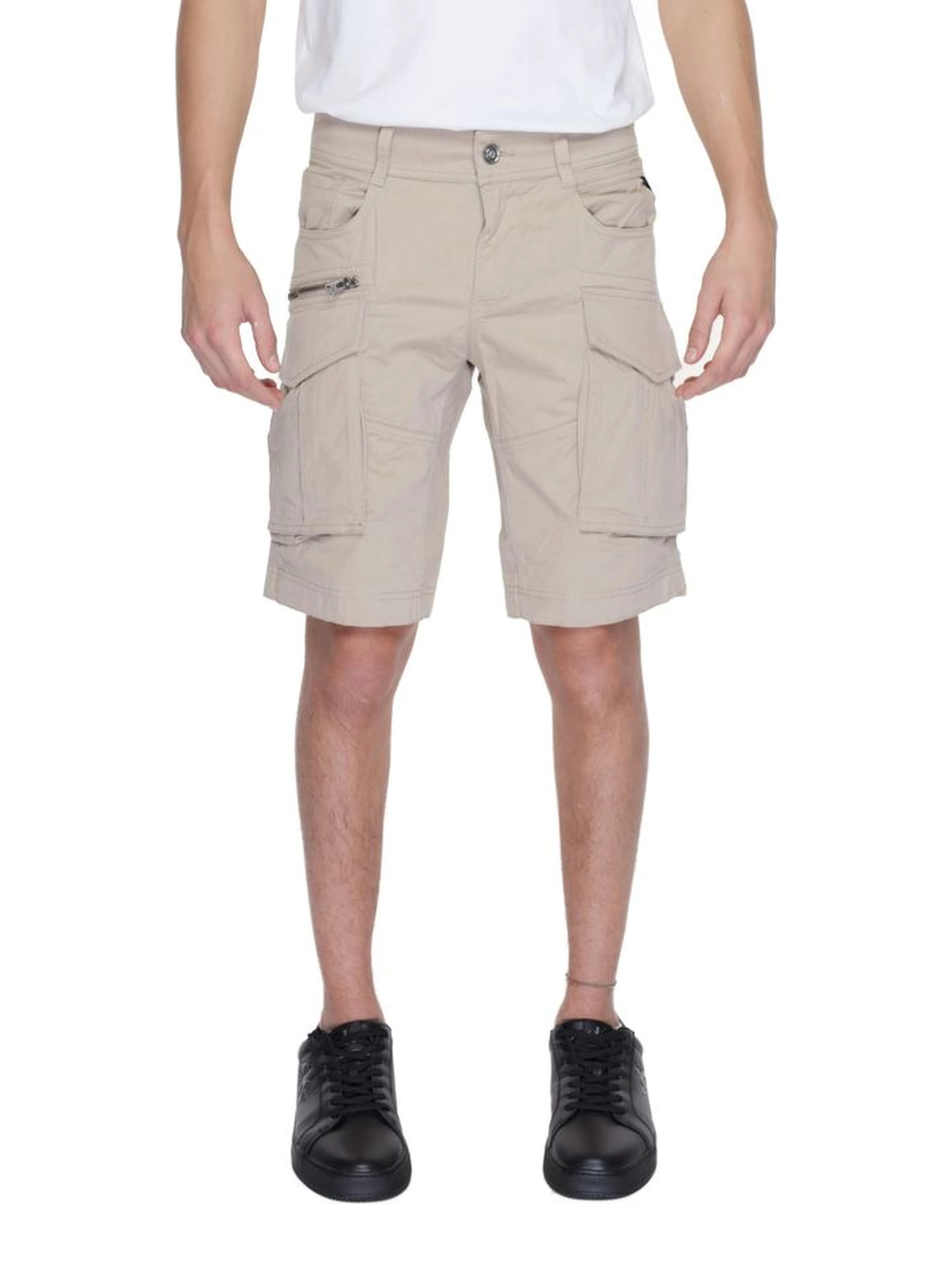 Beige Cotton Bermuda Shorts