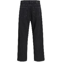 Black Cotton Relaxed Fit Jeans